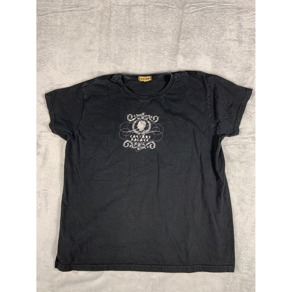 Caesars Palace Las Vegas Souvenir Men's T-Shirt L Black Distressed Graphic Print